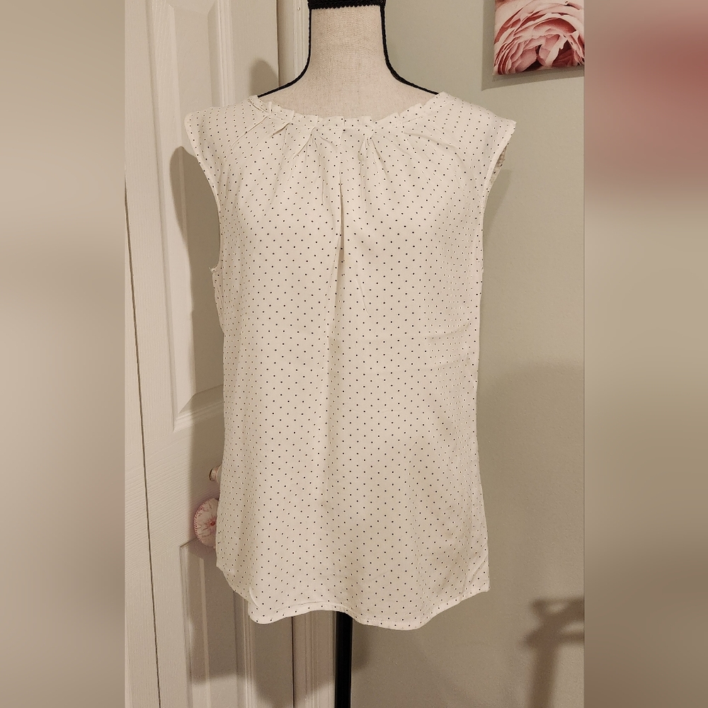 Elegant White Polka Dot Blouse